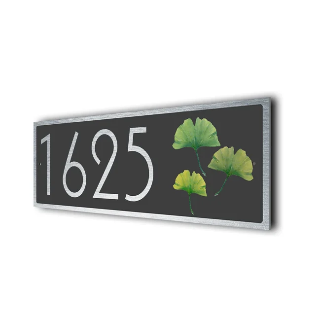Modern Ginkgo Leaf Address Sign Ginkgo Leaf Address Sign