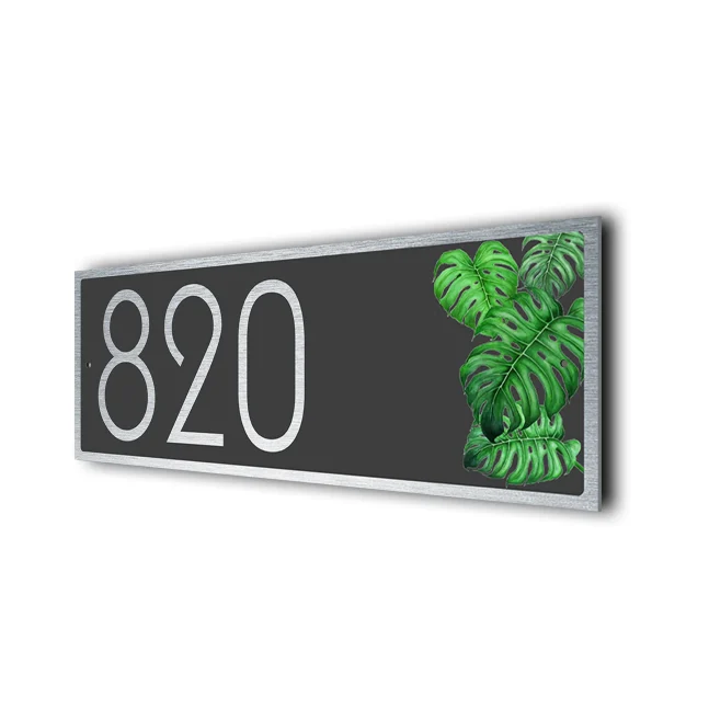 Modern Monstera Address Sign Monstera Address Sign