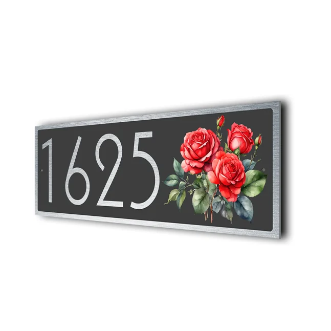 Modern Rose Address Sign Rose Address Sign