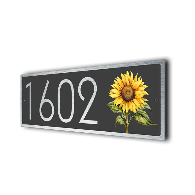 Modern Sunflower Address Sign Sunflower Address Sign