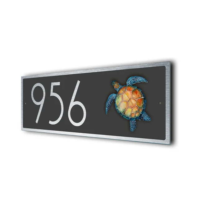 Modern Turtle Address Sign Turtle Address Sign