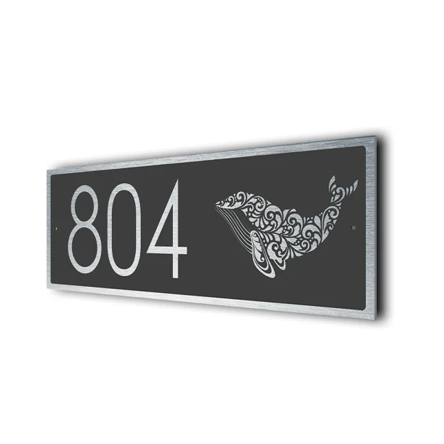 Modern Whale Address Sign Whale Address Sign