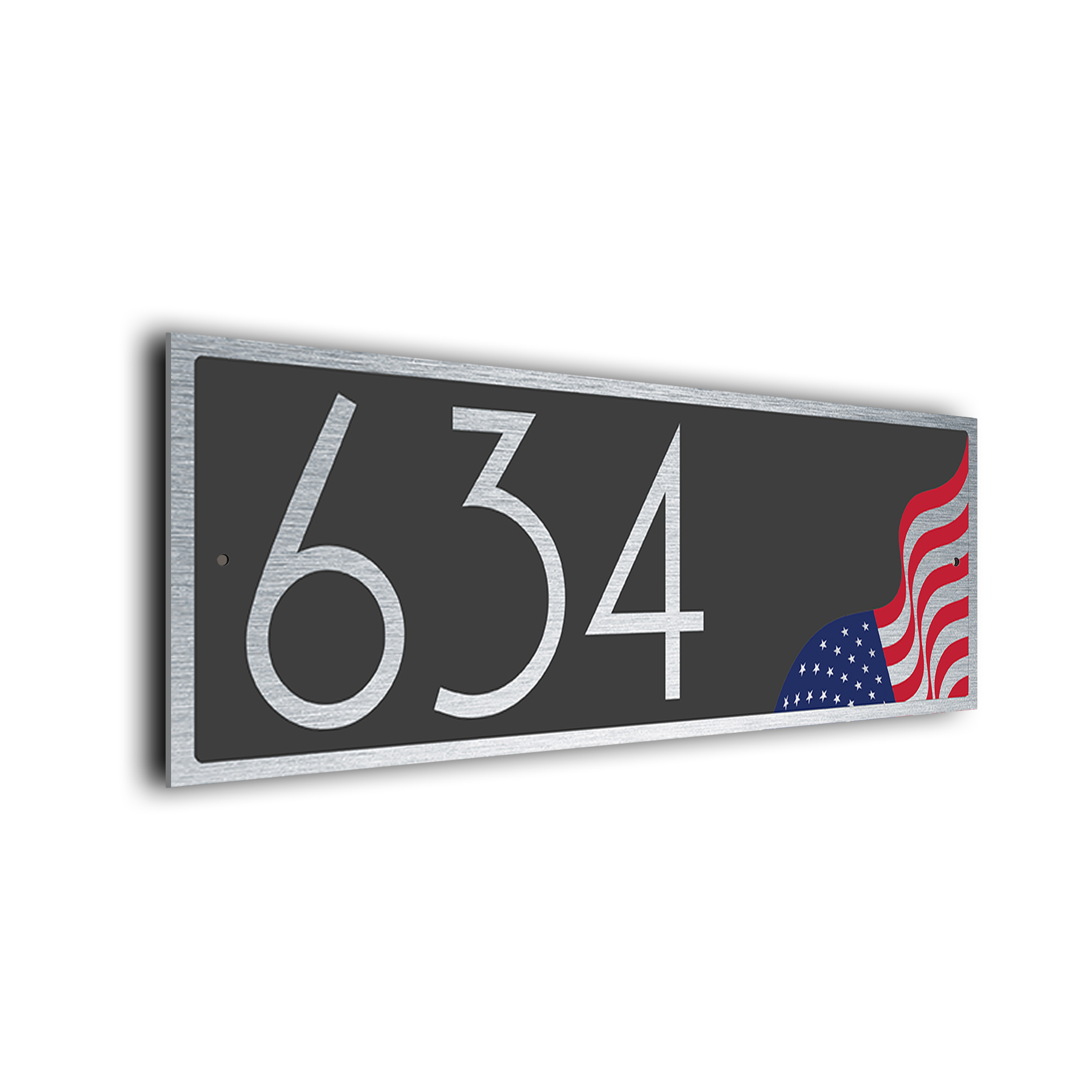 Modern USA Flag Address Sign