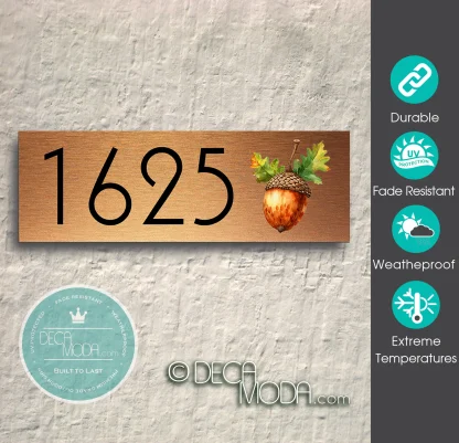Outdoor Acorn Address Sign