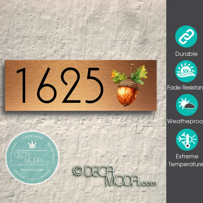 Weatherproof Acorn Address Sign Outdoor Acorn Address Sign