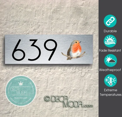 Weatherproof Robin Address Sign