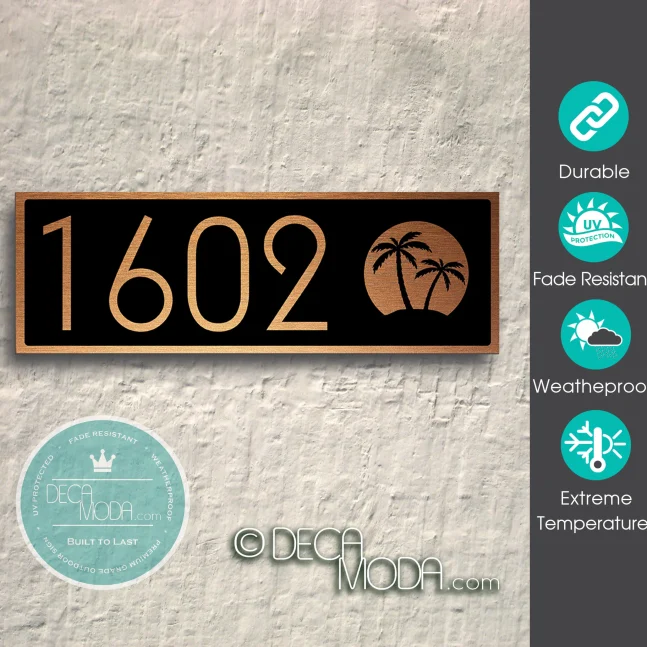 Weatherproof Palm Tree Address Sign Outdoor Weatherproof Address Sign