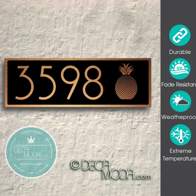 Weatherproof Pineapple Address Sign Outdoor Weatherproof Pineapple Address Sign