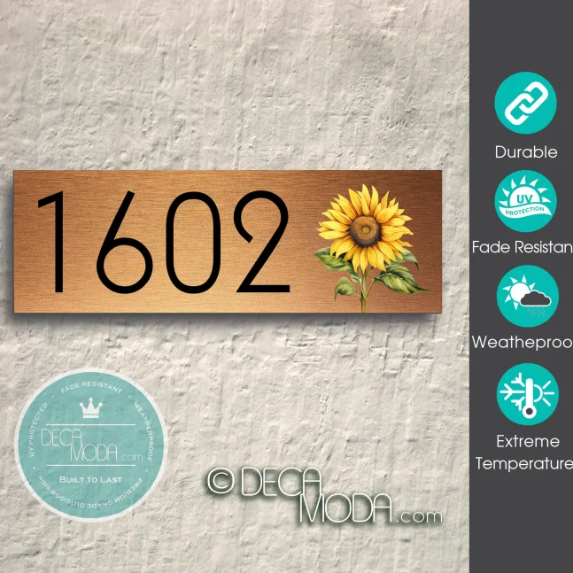 Weatherproof Sunflower Address Sign Decorative Address Signs