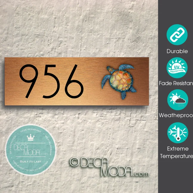 Weatherproof Turtle Address Sign Outdoor Turtle Address Sign