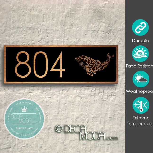 Weatherproof Whale Address Sign Whale Address Sign