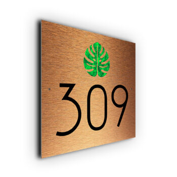 Monstera House Number Sign