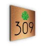 Monstera House Number Sign