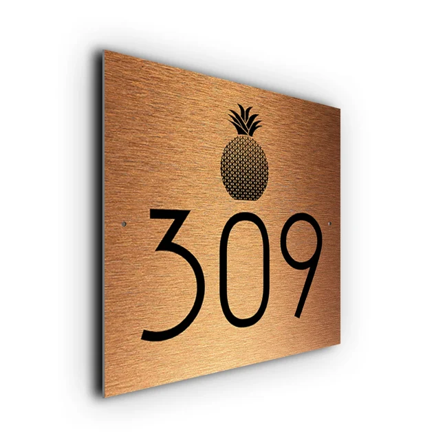 Copper Pineapple House Number Sign Custom Pineapple House Number Sign