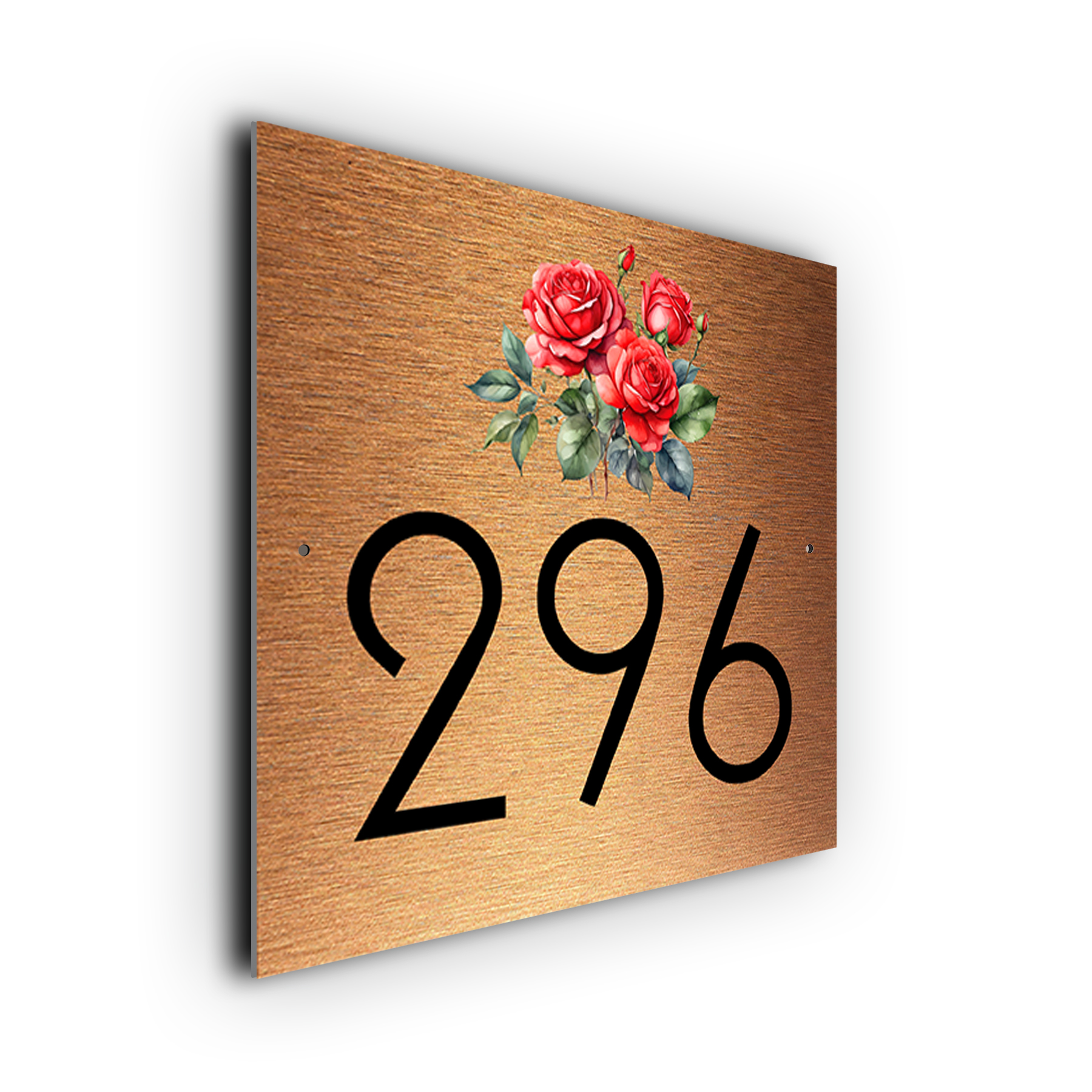 Rose House Number Sign