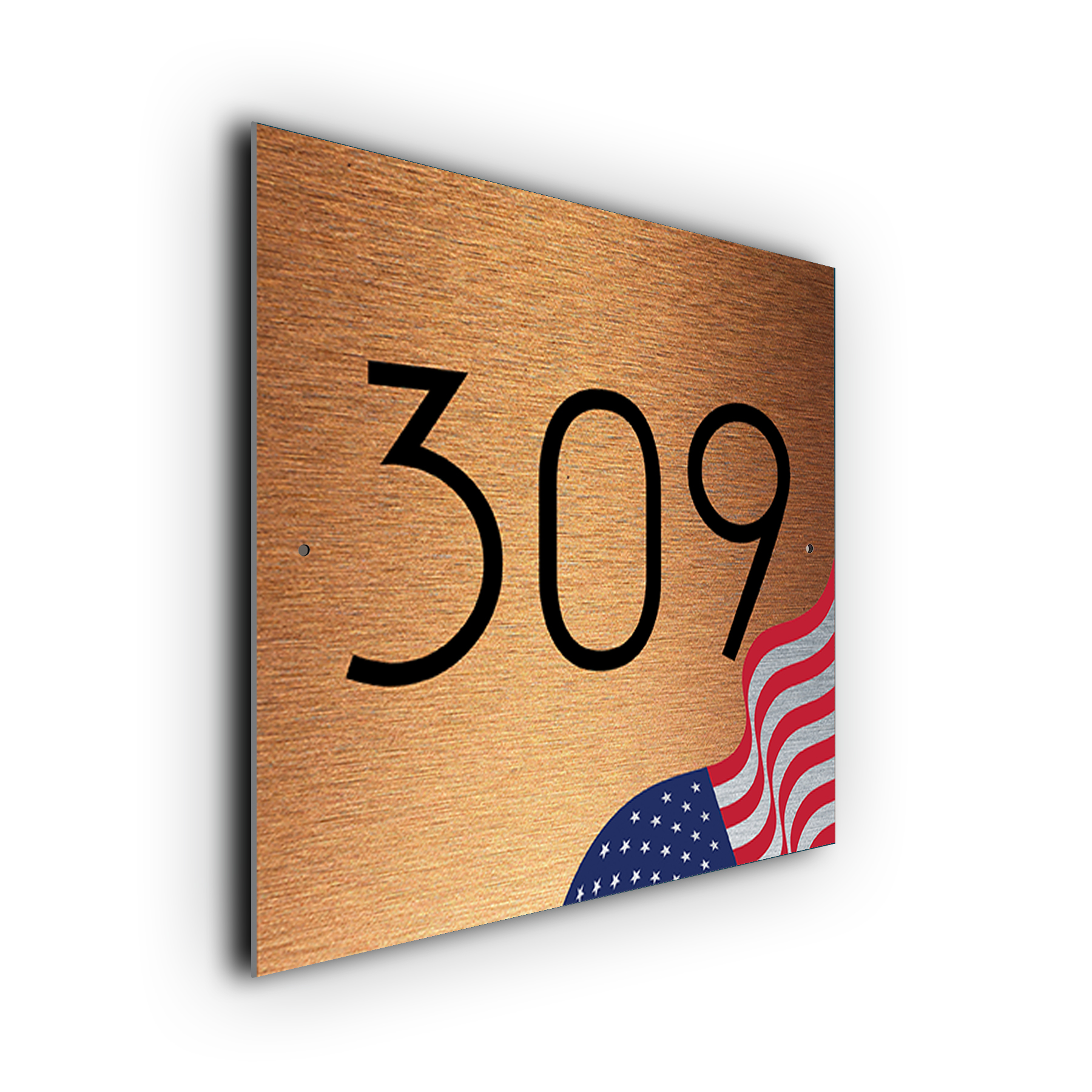 USA Flag House Number Sign