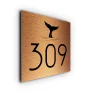 Copper Whale House Number Sign