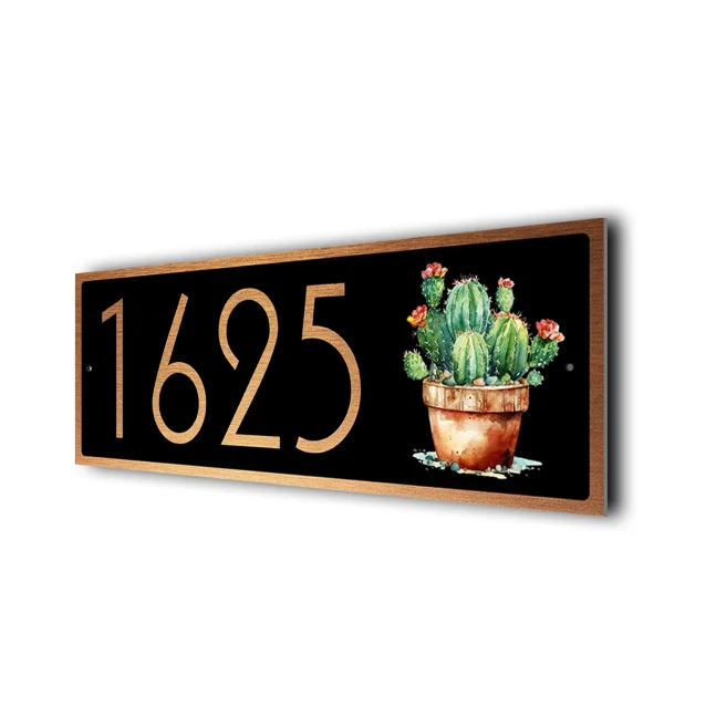Custom Cactus Address Sign Cactus Address Sign