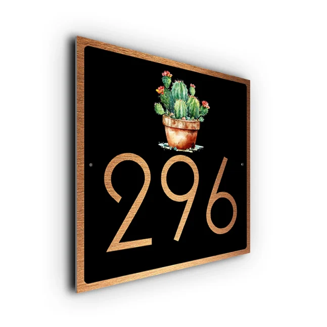Custom Cactus House Number Sign Cactus House Number Sign