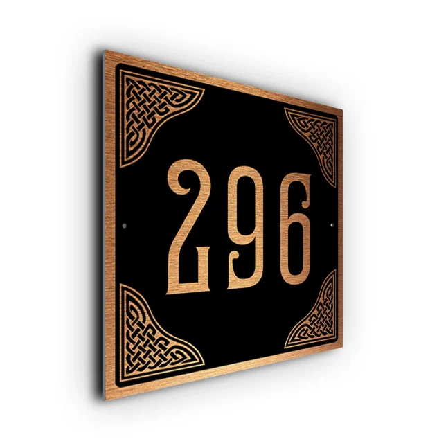 Custom Celtic House Number Sign Celtic knotwork House Number Sign