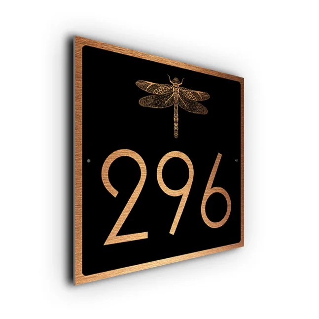 Custom Dragonfly House Number Sign Dragonfly House Number Sign