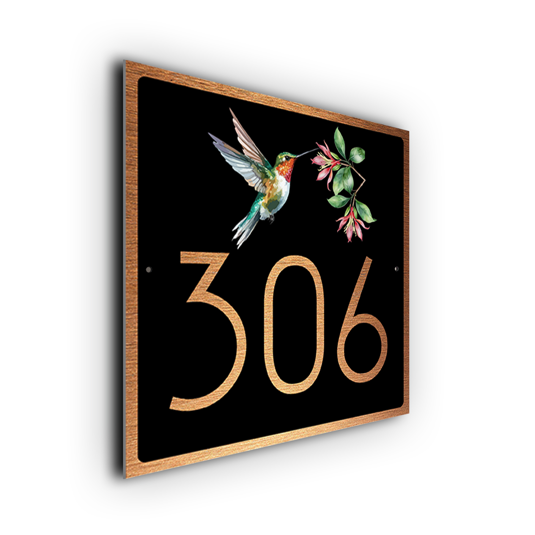 Hummingbird House Number Sign