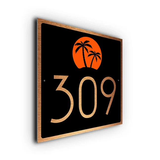 Custom Palm Tree House Number Sign Palm Tree House Number Sign