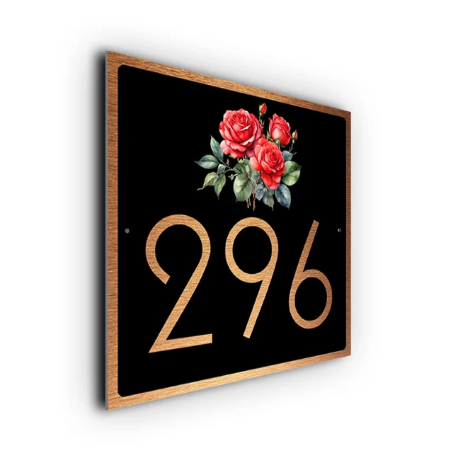 Custom Rose House Number Sign Rose House Number Sign