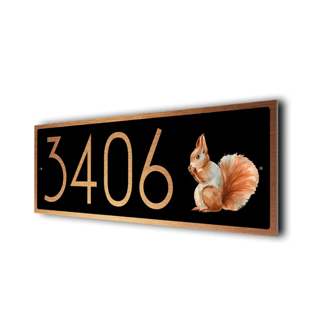 Custom Squirrel Address Sign Squirrel Address Sign