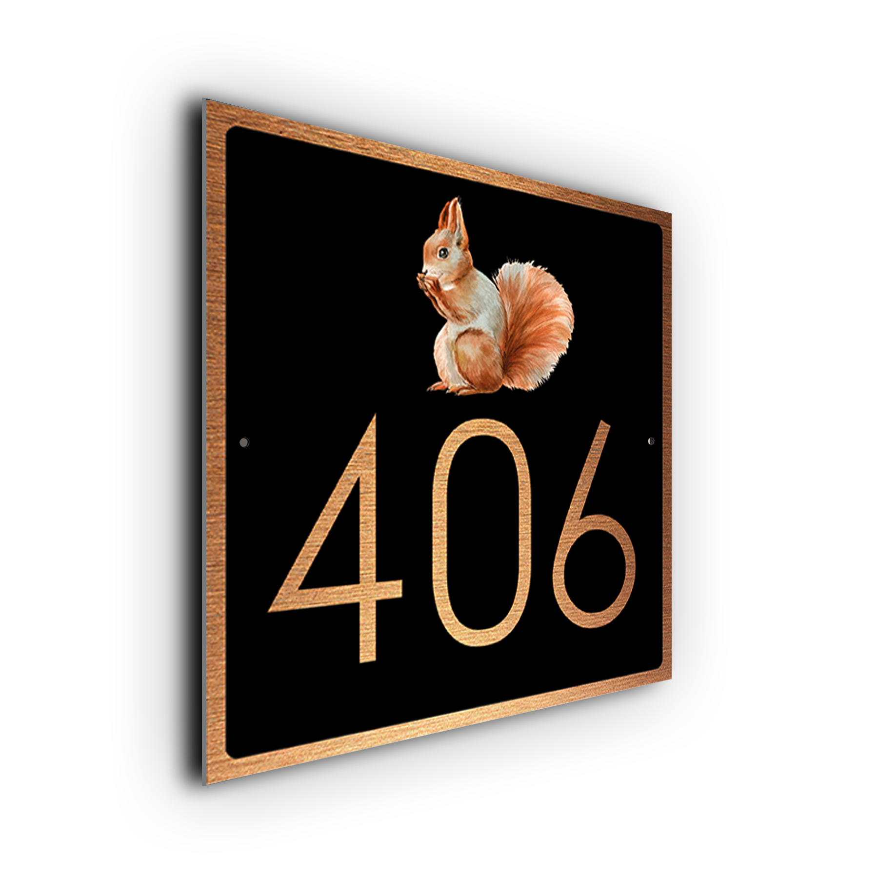 Squirrel House Number Sign