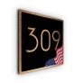 USA Flag House Number Sign