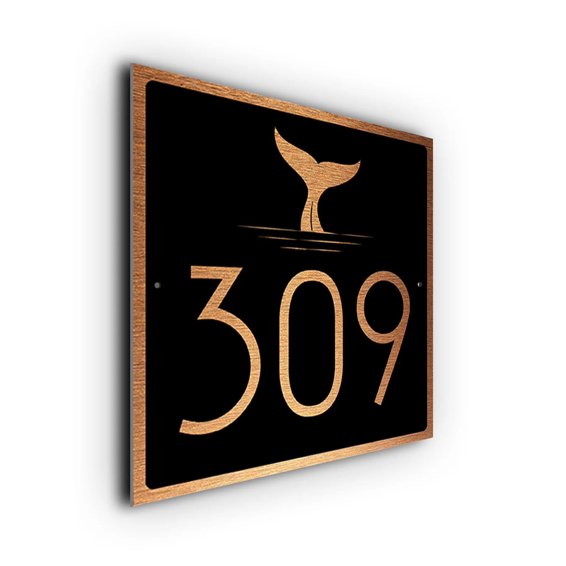 Whale House Number Sign