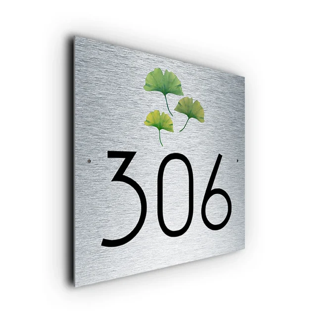 Ginkgo House Number Sign Custom Ginkgo House Number Sign