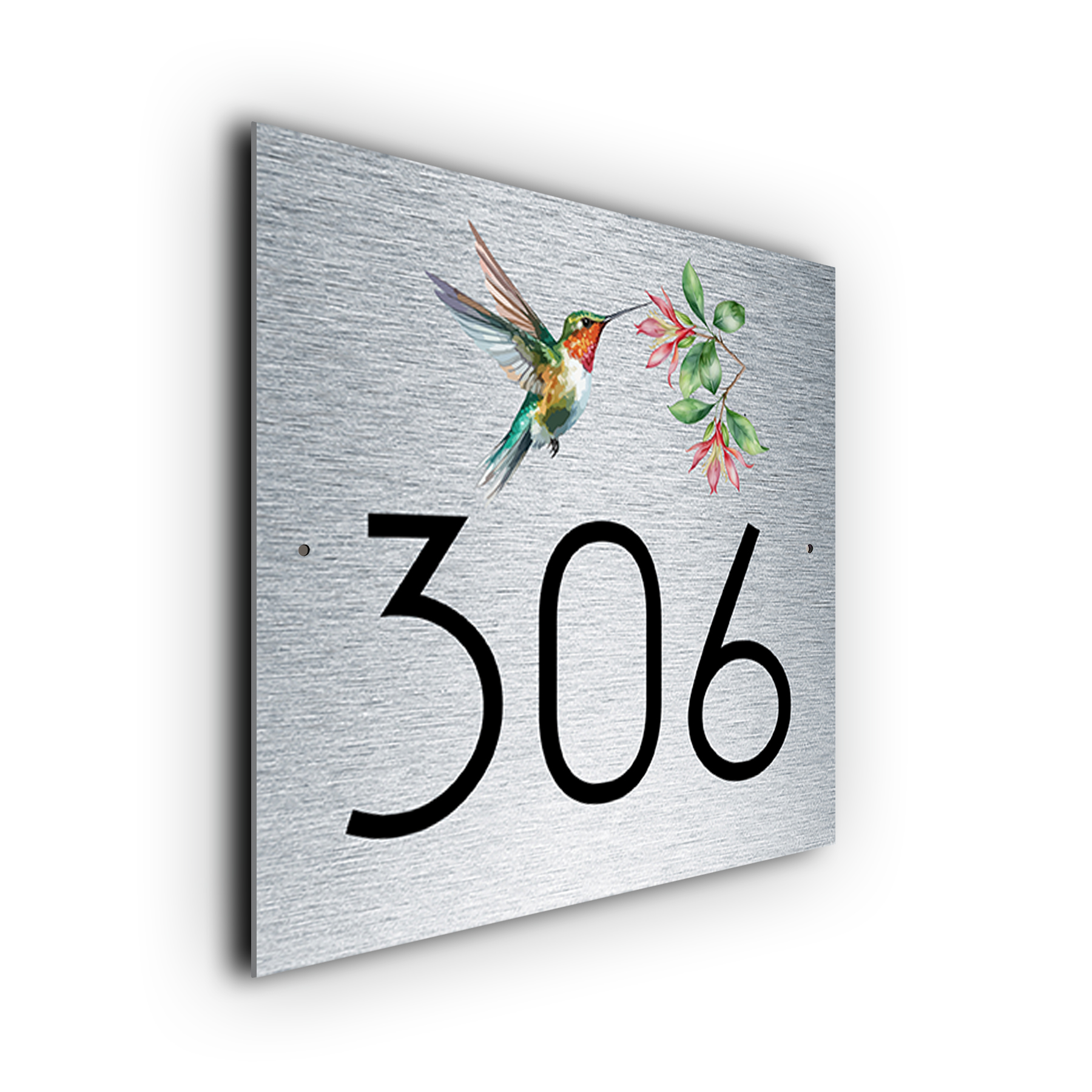 Custom Hummingbird House Number Sign