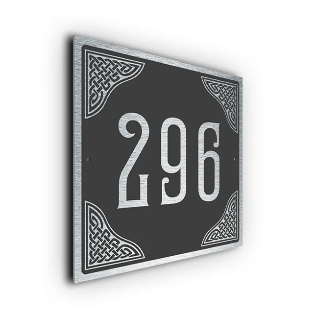 Modern Celtic House Number Sign Celtic knotwork House Number Sign
