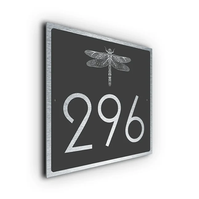 Modern Dragonfly House Number Sign Dragonfly House Number Sign