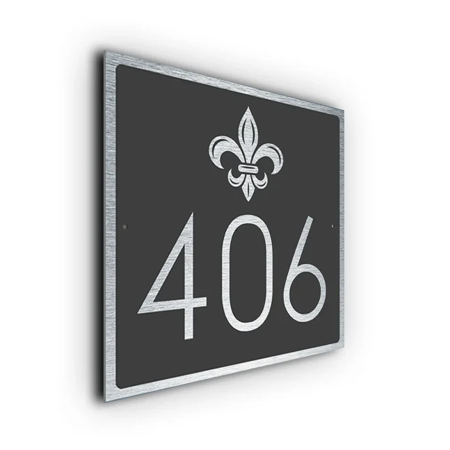 Fleur de Lis House Number Sign