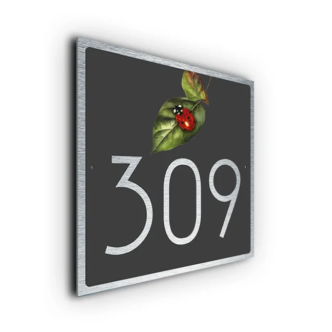 Modern Ladybird House Number Sign Custom Ladybird House Number Signs