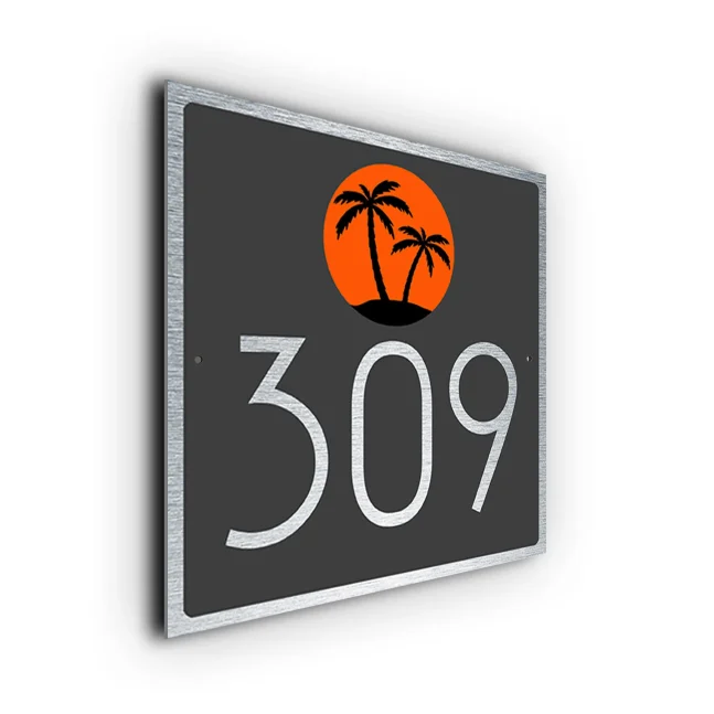 Custom Palm Tree House Number Sign
