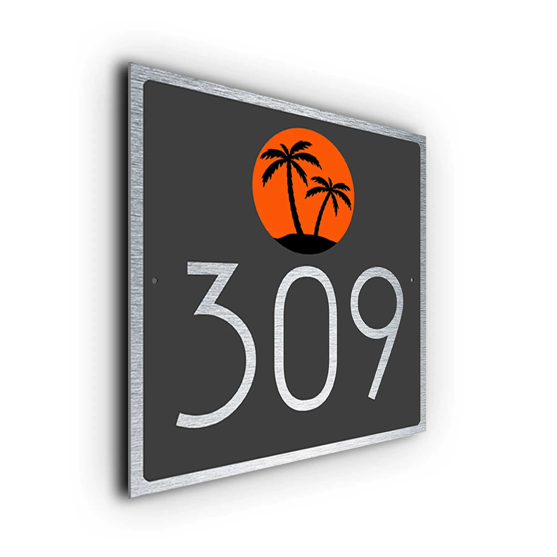 Custom Palm Tree House Number Sign
