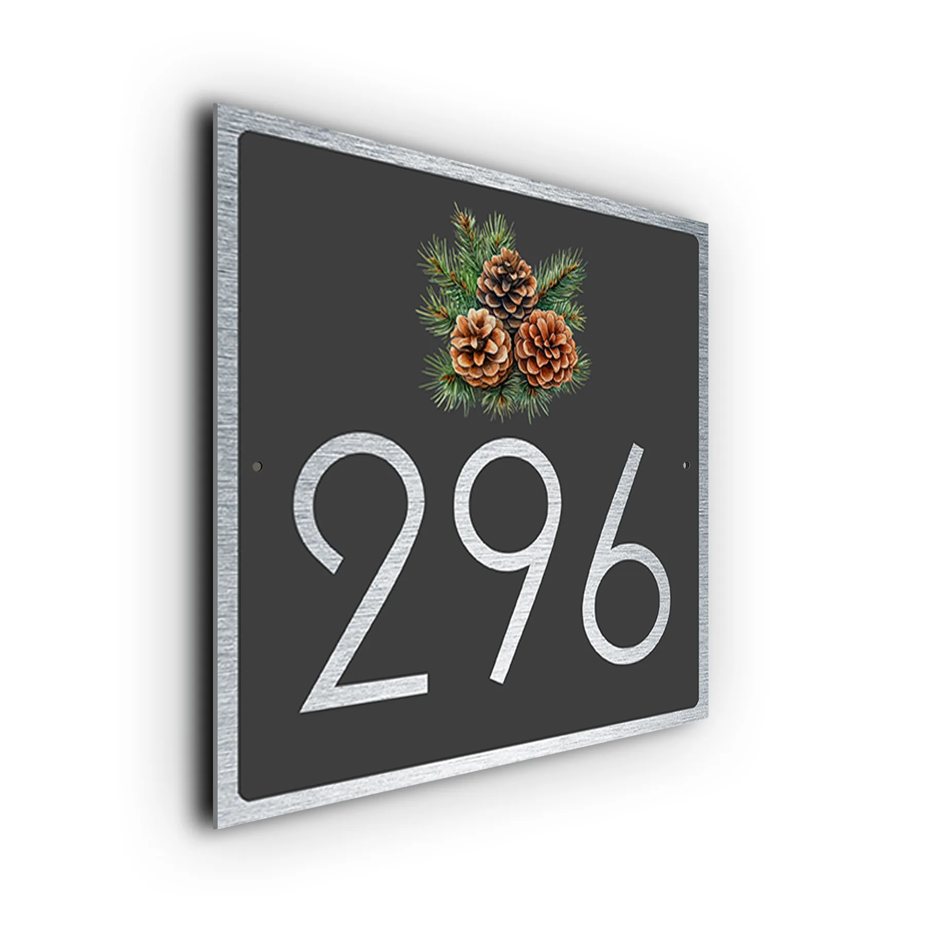 Pinecone House Number Plaque