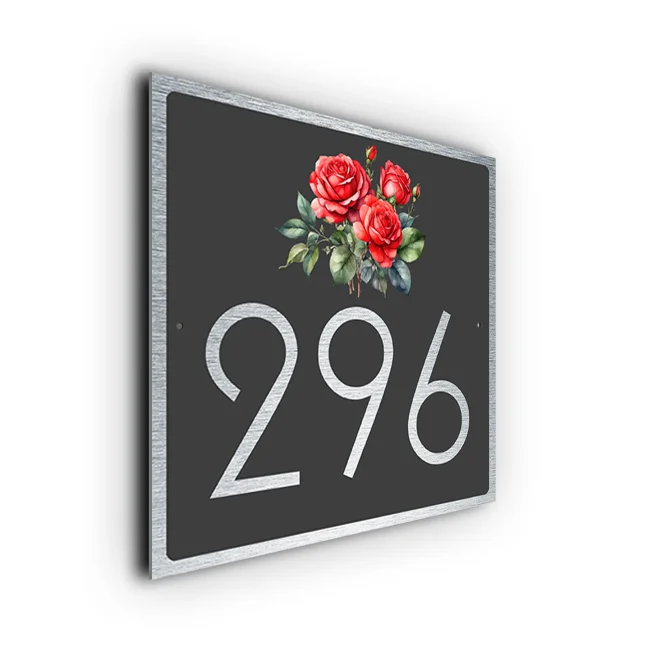 Modern Rose House Number Sign Rose House Number Sign