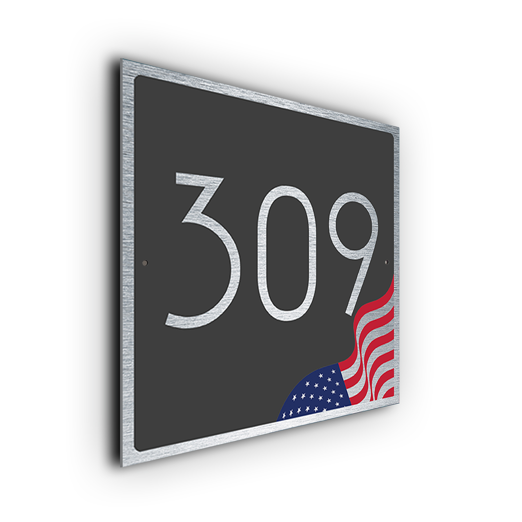 Custom USA Flag House Number Sign