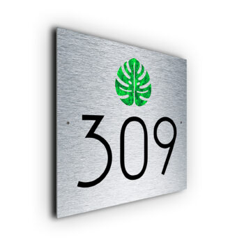 Custom Monstera House Number Sign