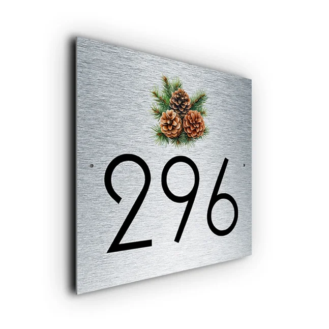 Personalized Pinecone House Number Sign Pinecone House Number Plaque