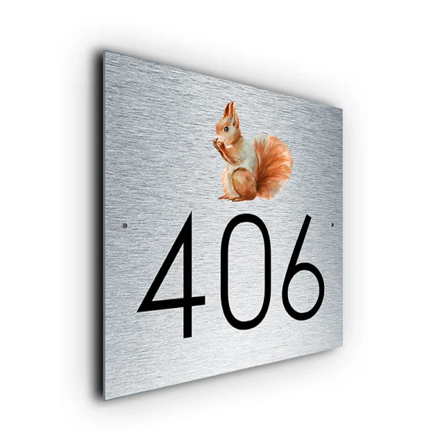 Squirrel House Number Sign Custom Squirrel House Number Sign