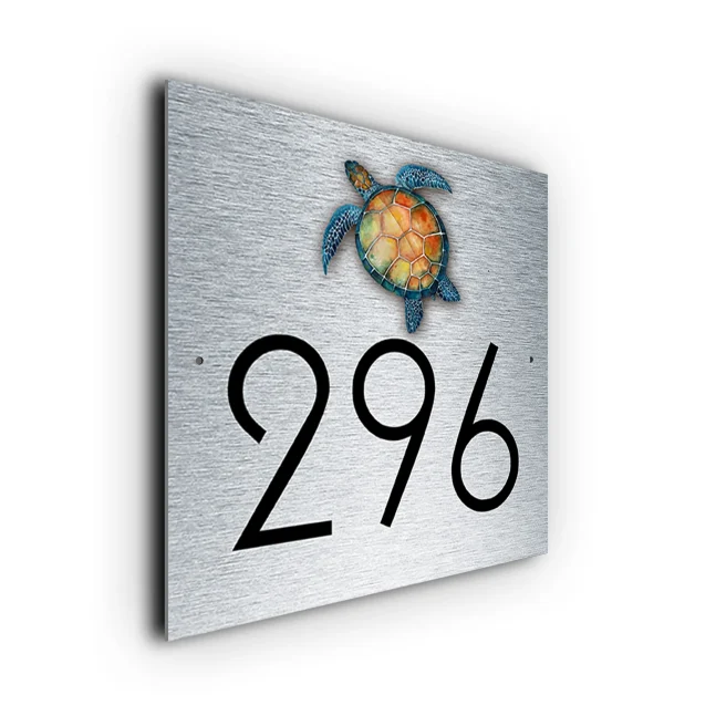 Turtle House Number Sign Custom Turtle House Number Sign