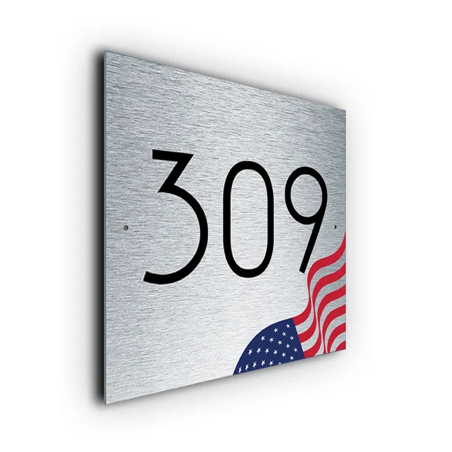 USA USA Flag House Number Sign Custom USA Flag House Number Sign