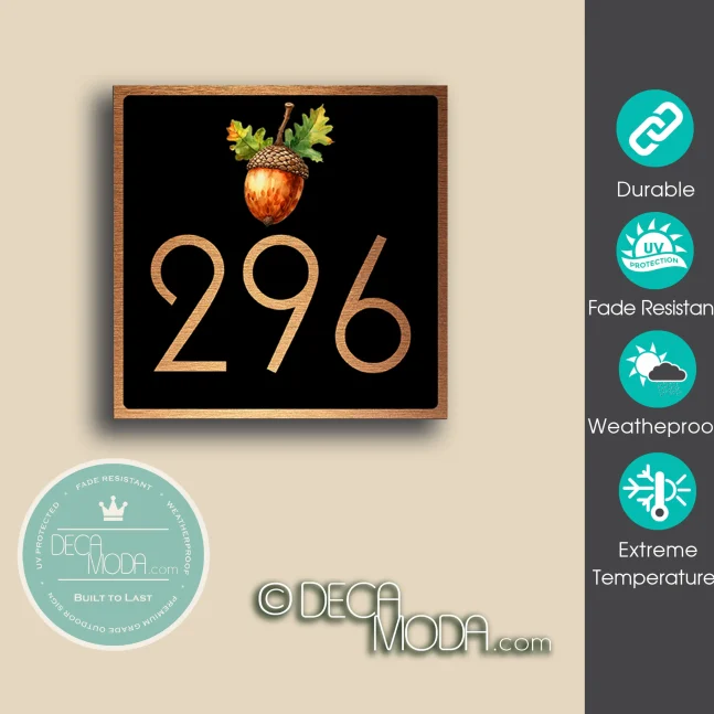 Weatherproof Acorn House Number Sign Acorn House Number Sigs