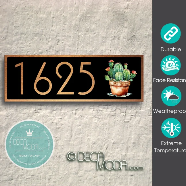 Weatherproof Cactus Address Sign Cactus Address Sign
